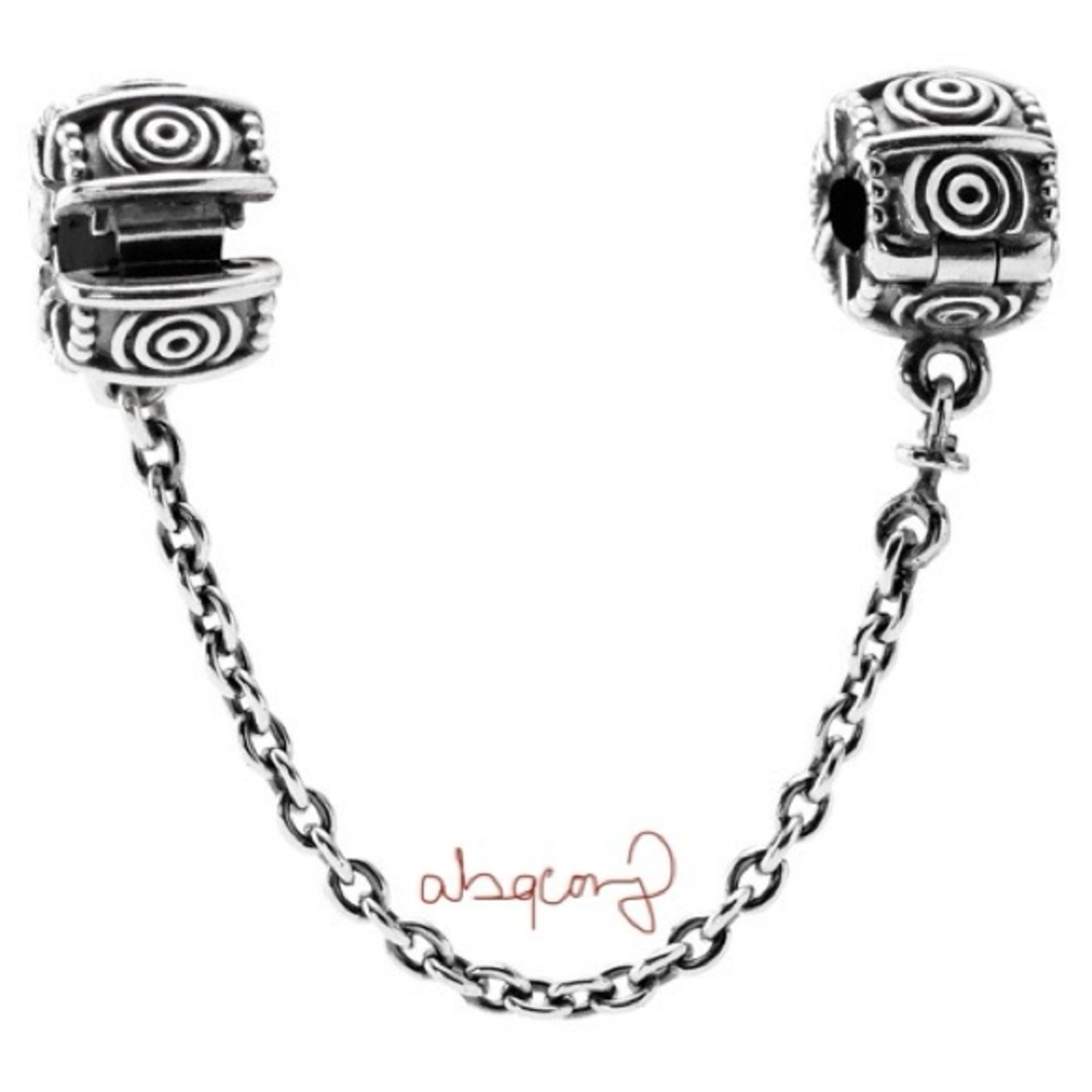 EUC Pandora 790583-05 Sterling Silver Dreamer Clip Safety Chain